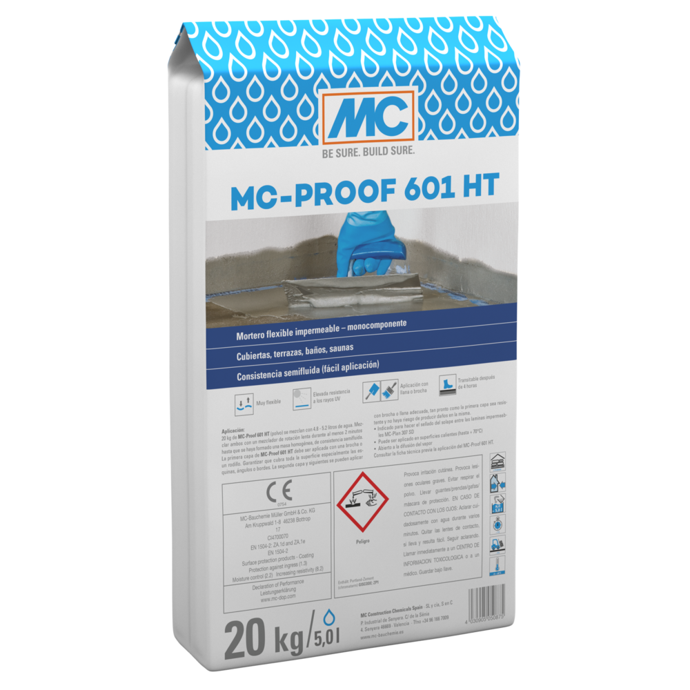 MC Soluciona  El mortero impermeabilizante MC-Proof 601 HT